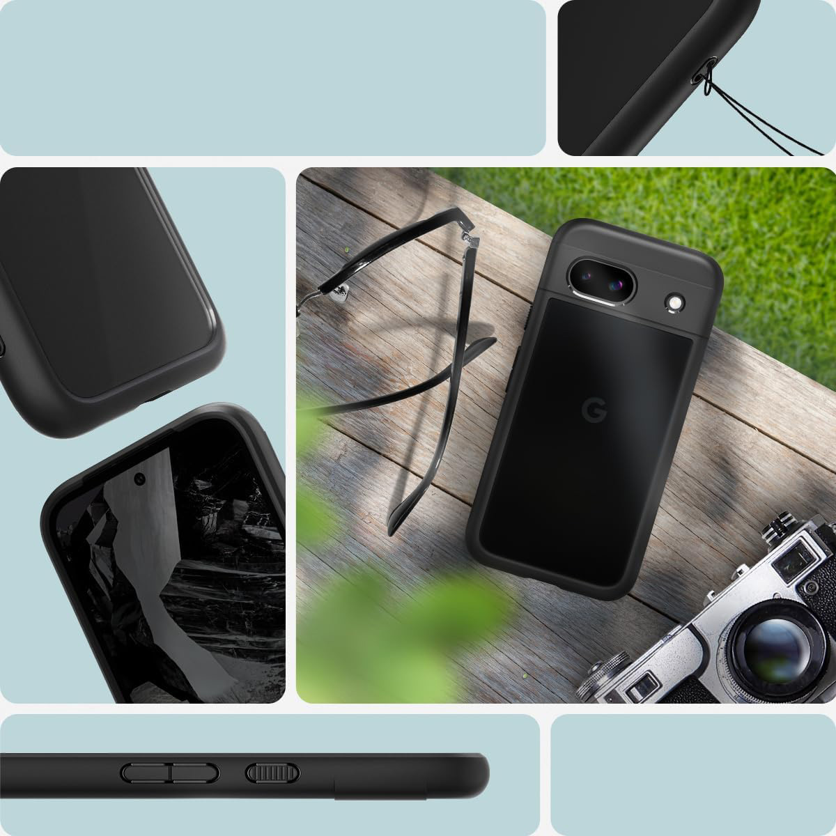 Etui Spigen Ultra Hybrid do Google Pixel 8a, przezroczysto-czarne